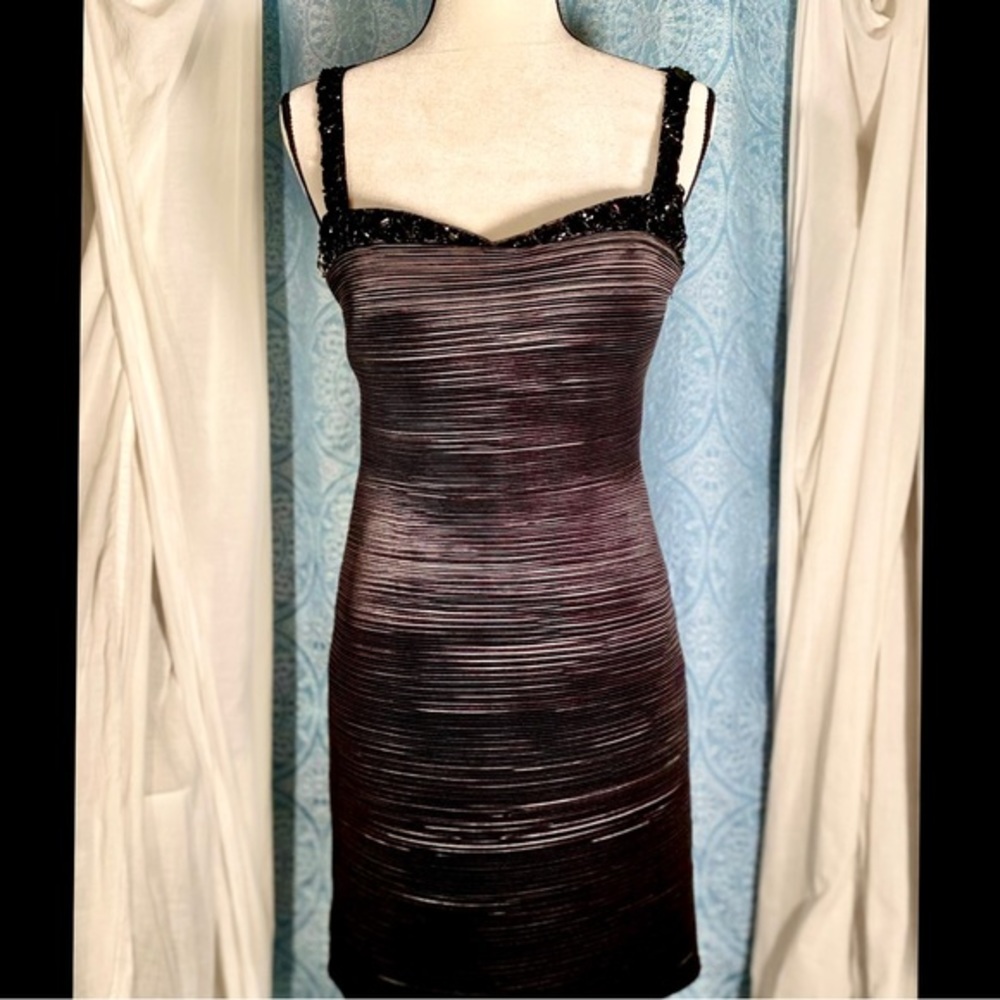 🌟 Saboroma Beaded Black Dress #D1 - Picture 1 of 5